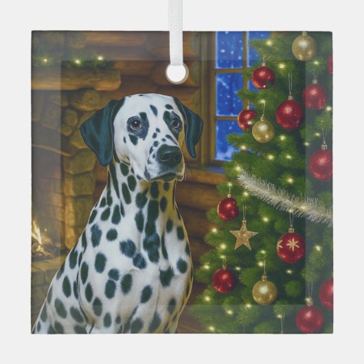 Dalmatiër glas ornament (Voorkant)