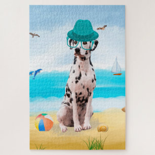 Dalmatiër hond op het strand legpuzzel