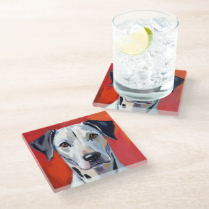 Dalmatiër Honden Schilderij Huisdier Waterverf Glazen Onderzetter