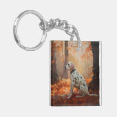 Dalmatiër in herfstbladeren Herfst inspireren Sleutelhanger (Voorkant Links)