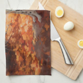 Dalmatiër in herfstbladeren Herfst inspireren Theedoek (Quarter Fold)