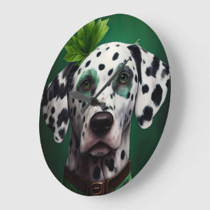 Dalmatiër in St. Patrick's Day jurk Grote Klok