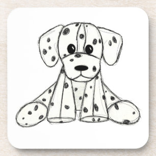 Dalmatiër knuffel hond tekening overzicht eenvoudi bier onderzetter
