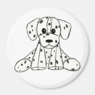 Dalmatiër knuffel hond tekening overzicht eenvoudi magneet
