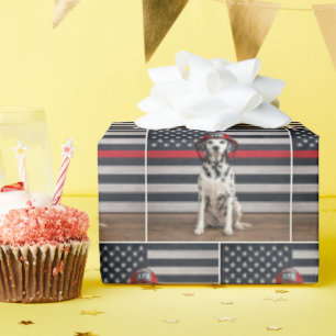 Dalmatiër met brandweerhelm cadeaupapier