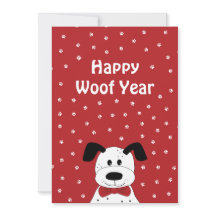 Dalmatiër met een vlinderdas 'Happy Woof Year'