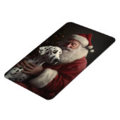 Dalmatiër met Kerstman Feestelijke Kerstmis Magneet (Linkerzijde)
