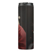 Dalmatiër met Kerstman Feestelijke Kerstmis Thermosbeker (Achterkant)