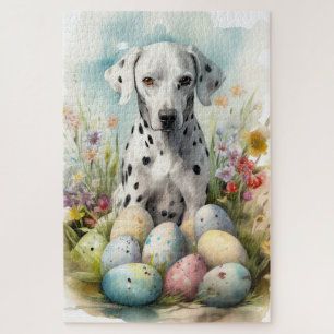 Dalmatiër met paaseieren legpuzzel