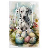 Dalmatiër met paaseieren medium cadeauzakje (Voorkant)
