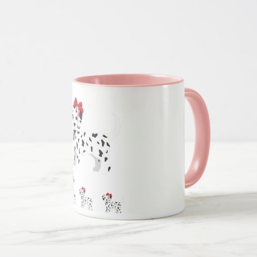 Dalmatiër met puppies combineert mok twee keer. (Voorkant rechts)