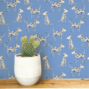 Dalmatiër Patroon Blauw Behang