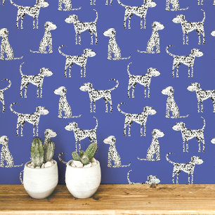 Dalmatiër Patroon Blauw Behang