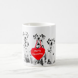 Dalmatiërs die vrolijke kerst mok wensen
