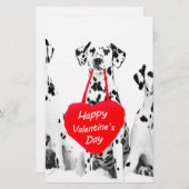 Dalmatiërs Hondenhart Gelukkige Valentijnsdag Briefpapier (Voorkant / Achterkant)