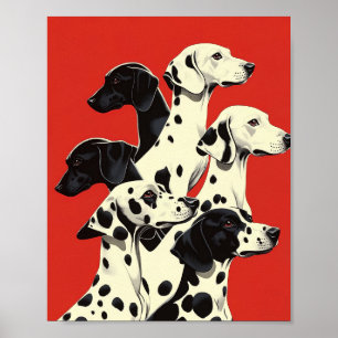 Dalmatiërs in formatie Afdrukken   Bold Dog Art Poster
