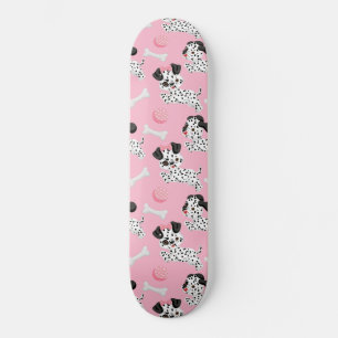 Dalmatiërs Puppies Zwarte Spots Roze Speelgoed Bal Skateboard
