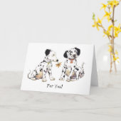 Dalmatiërs voor jou! Gegroet Kaart (Gele Bloem)