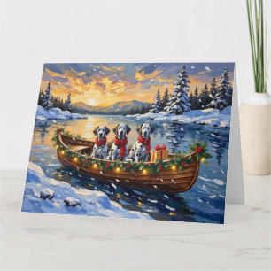 Dalmatiner Kerstboot Vakantie Kaart