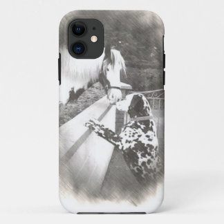 Dalmation dog Dolly met paard iPhone 11 Hoesje