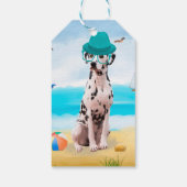 Dalmation Dog op Beach Cadeaulabel (Achterkant)