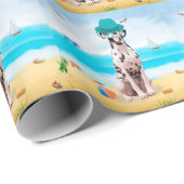 Dalmation Dog op Beach Cadeaupapier (Rol Hoek)