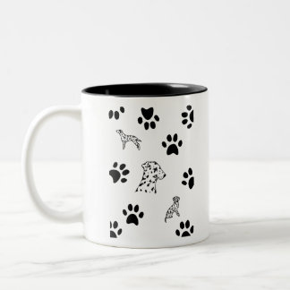 Dalmation puppies Dog paws Two-Tone koffiemok Tweekleurige Koffiemok