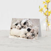 Dalmation_Puppies Kaart (Gele Bloem)