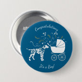 Dalmatisch Baby shower Ronde Button 7,6 Cm (Voorkant /achterkant)