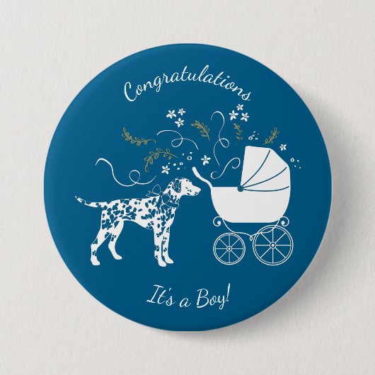 Dalmatisch Baby shower Ronde Button 7,6 Cm (Voorkant)