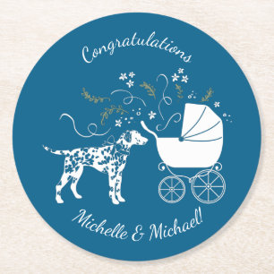 Dalmatisch Baby shower Ronde Kartonnen Onderzetter