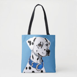 Dalmatisch hondenportret met blauwe kraag draagtas