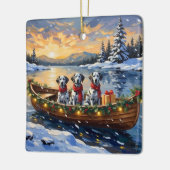 Dalmatisch Kerstbootfeest Keramisch Ornament (Links)