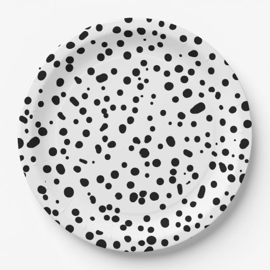 Dalmatische brandweerman zwart wit verjaardag papieren bordje (Voorkant)