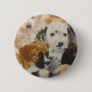Dalmatische en Boxer Pups Ronde Button 5,7 Cm