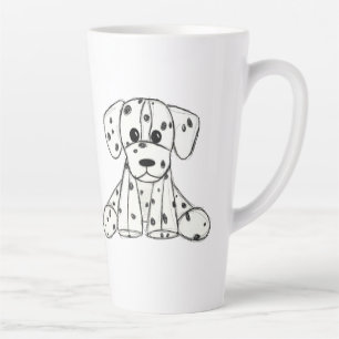 Dalmatische gestopte hond tekening overzicht eenvo latte mok