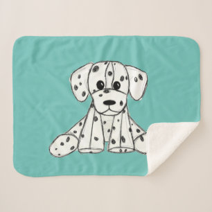 Dalmatische gevulde hond tekening overzicht eenvou sherpa deken