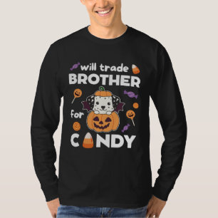 Dalmatische Halloween Pompoen Honden Ruilen Broer T-shirt