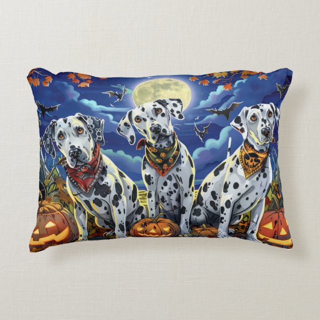 Dalmatische Halloween Spooky Accent Kussen (Voorkant)