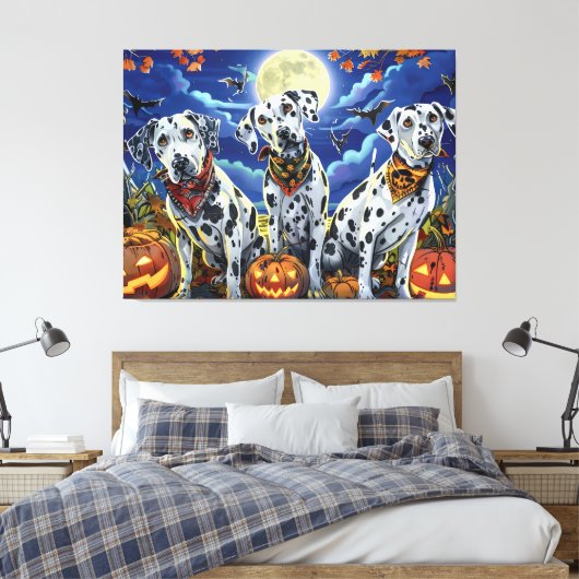 Dalmatische Halloween Spooky Canvas Afdruk (Insitu (Slaapkamer))