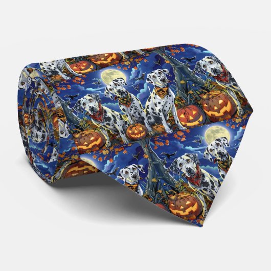 Dalmatische Halloween Spooky Stropdas (Opgerold)