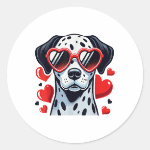 Dalmatische Hart Gles Schattigee Valentijn's Day H Ronde Sticker