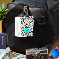 Dalmatische Hond Abstract Patroon Aqua Blue Monogr