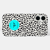 Dalmatische Hond Abstract Patroon Aqua Blue Monogr Case-Mate iPhone Case (Achterkant (horizontaal))