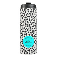 Dalmatische Hond Abstract Patroon Aqua Blue Monogr