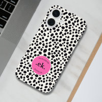 Dalmatische Hond Abstract Patroon Hot Pink Monogra