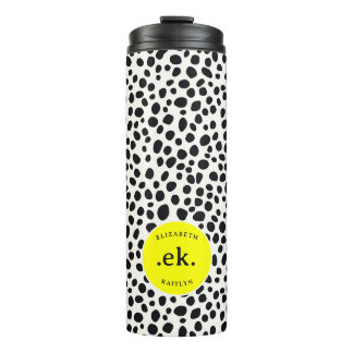 Dalmatische Hond Abstract Patroon Hot Pink Monogra Thermosbeker