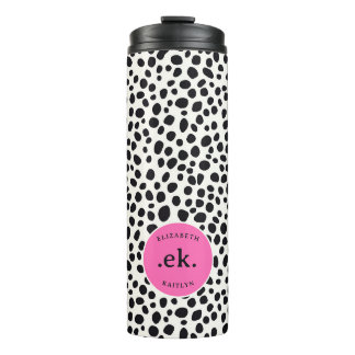 Dalmatische Hond Abstract Patroon Hot Pink Monogra Thermosbeker