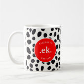 Dalmatische hond Abstract patroon roodMonogram Koffiemok (Links)