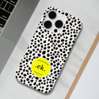 Dalmatische hond Abstract patroongeel monogram